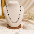 Black Beaded Necklace with Matching Ring Set for Women