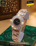 Luxury Rose Gold Zircon Stone Women's Bracelet Watch